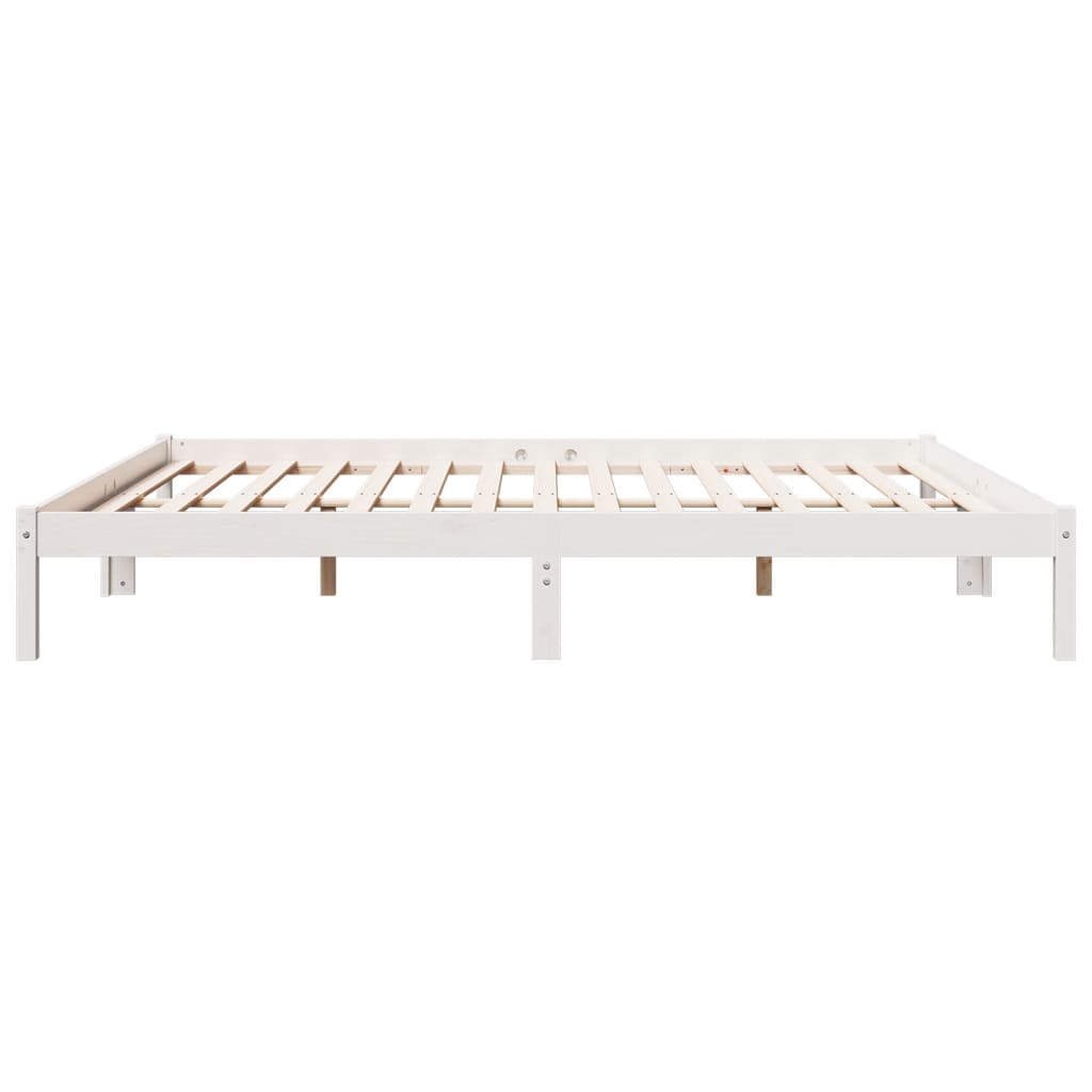 Ekstra Lang Sengeramme Uten Madrass Hvit 200X220 Cm Heltre Furu