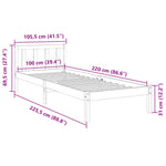 Ekstra Lang Sengeramme Uten Madrass 100X220 Cm Heltre Furu
