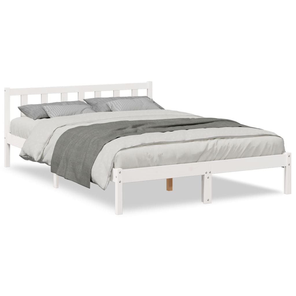 Ekstra Lang Sengeramme Uten Madrass Hvit 140X220 Cm Heltre Furu
