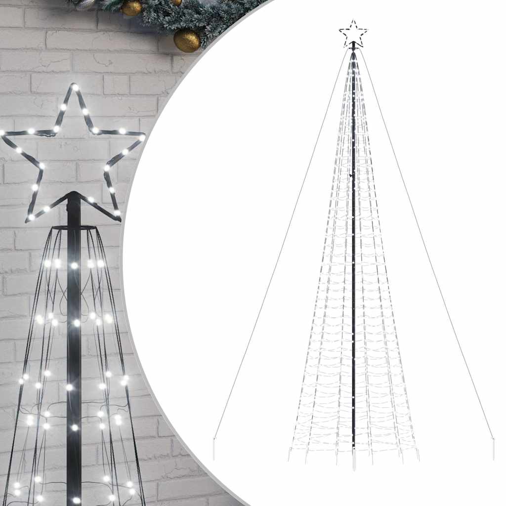 Led Juletre Med Spikes 1534 Leds Kald Hvit 500 Cm