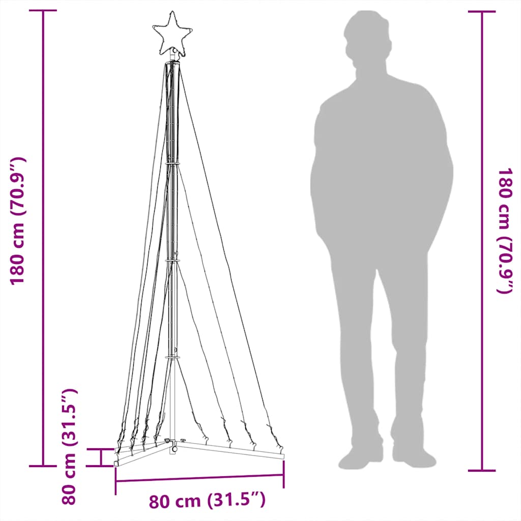 Led Juletre 339 Leds Fargerike 187 Cm