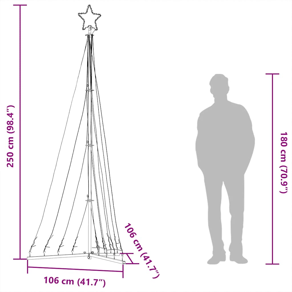 Led Juletre 447 Leds Kald Hvit 249 Cm