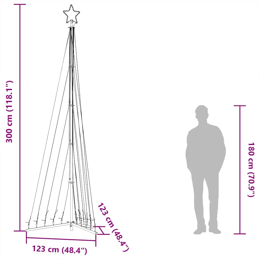 Led Juletre 495 Leds Blå 300,5 Cm