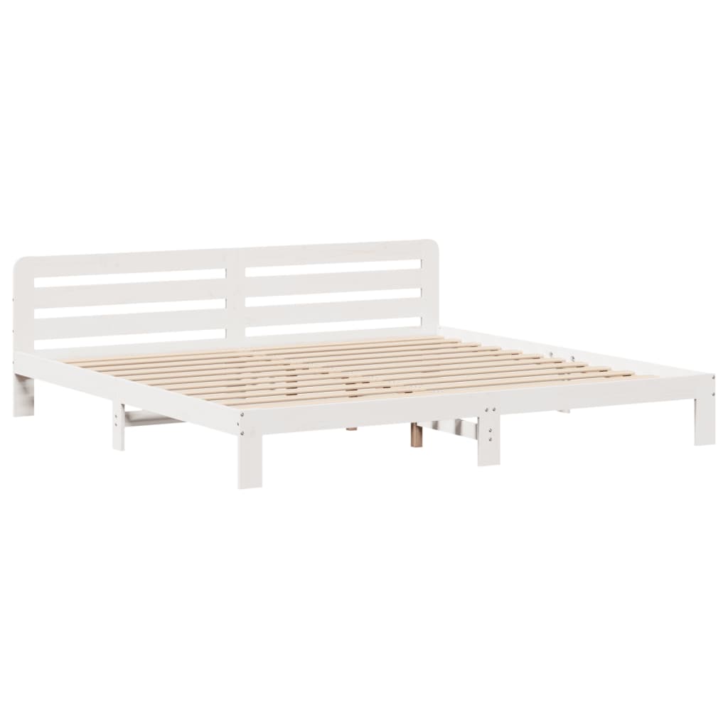 Sengeramme Uten Madrass Hvit 180X200 Cm Heltre Furu