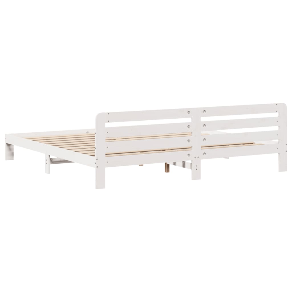 Sengeramme Uten Madrass Hvit 180X200 Cm Heltre Furu