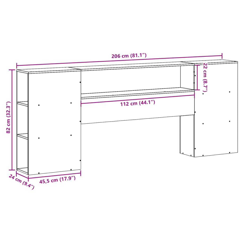 Hodegavl Med Oppbevaring 200 Cm Heltre Furu