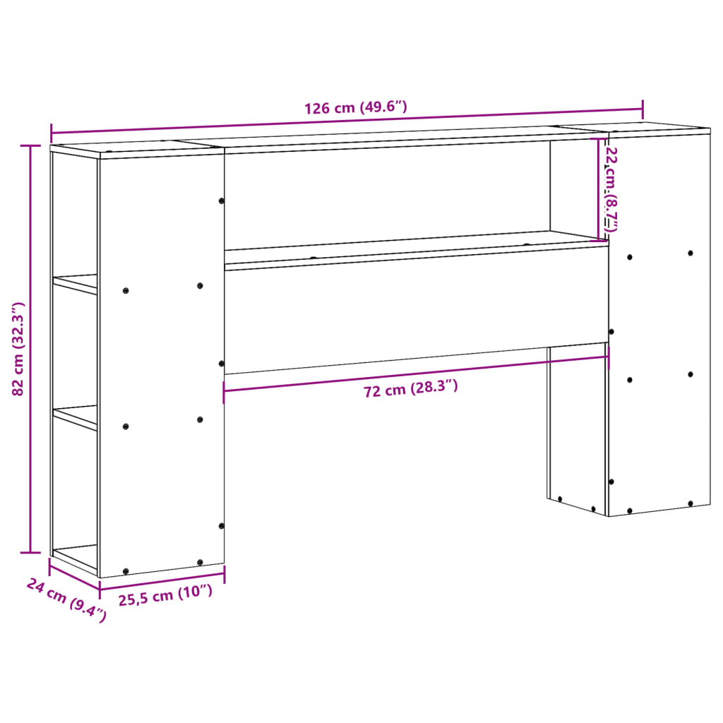 Hodegavl Med Oppbevaring Hvit 120 Cm Heltre Furu