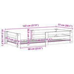 Sengeramme Uten Madrass Hvit 70X140 Cm Heltre Furu