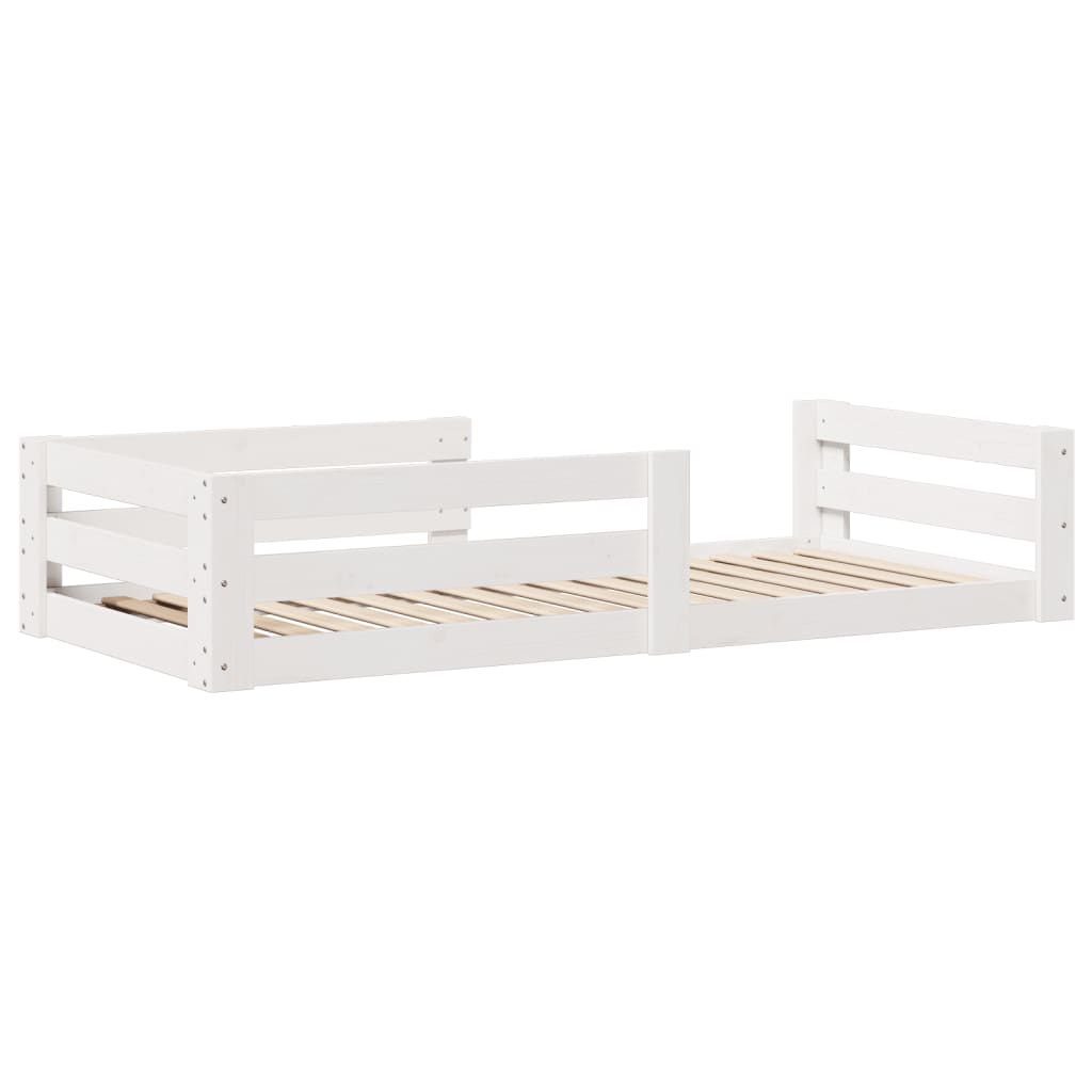 Sengeramme Uten Madrass Hvit 75X190 Cm Heltre Furu