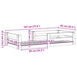 Sengeramme Uten Madrass Hvit 75X190 Cm Heltre Furu