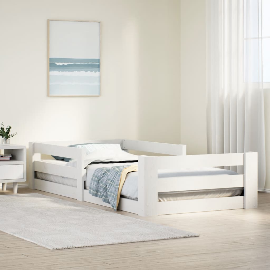 Sengeramme Uten Madrass Hvit 75X190 Cm Heltre Furu