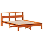 Seng Med Bokhylle Uten Madrass Voksbrun 120X200 Cm Heltre Furu