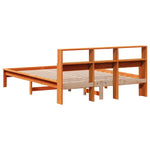 Seng Med Bokhylle Uten Madrass Voksbrun 120X200 Cm Heltre Furu
