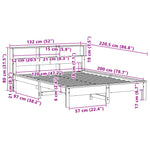 Seng Med Bokhylle Uten Madrass Voksbrun 120X200 Cm Heltre Furu