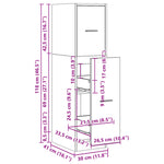 Apotekskap Hvit 30X41X118 Cm Konstruert Tre