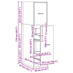Apotekskap Artisan Eik 30X41X118 Cm Konstruert Tre