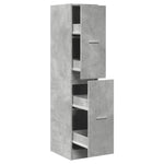 Apotekskap Betonggrå 30X41X144,5 Cm Konstruert Tre