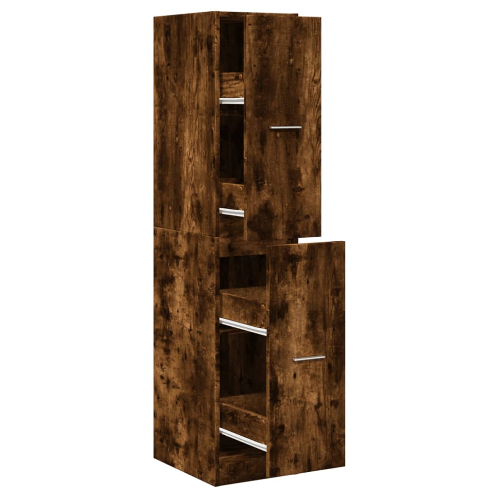 Apotekskap Røkt Eik 30X41X144,5 Cm Konstruert Tre