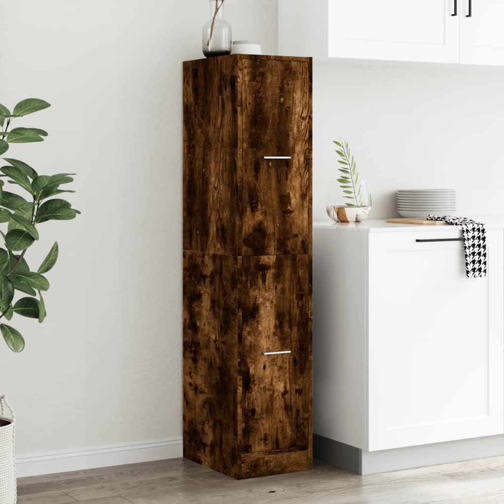 Apotekskap Røkt Eik 30X41X144,5 Cm Konstruert Tre
