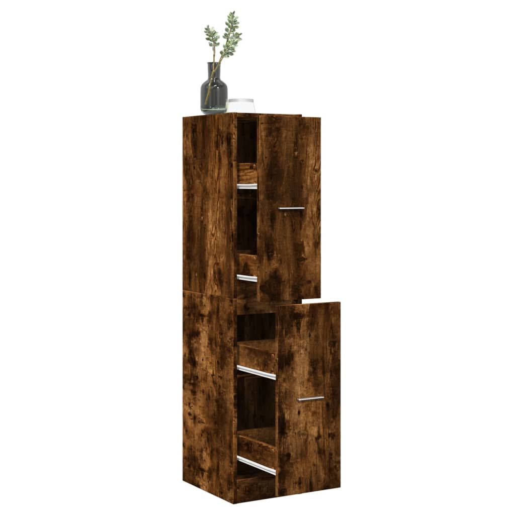Apotekskap Røkt Eik 30X41X144,5 Cm Konstruert Tre