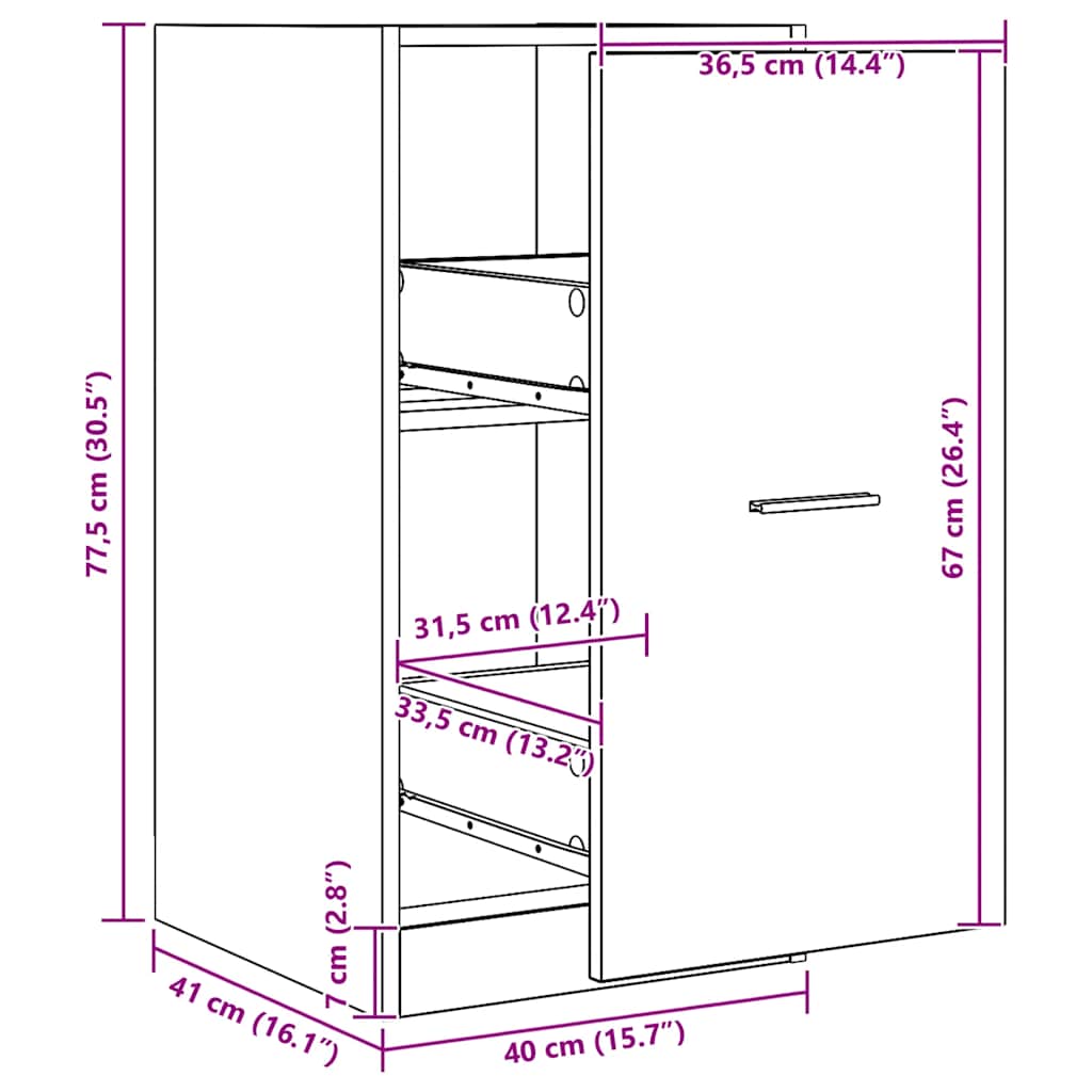 Apotekskap Artisan Eik 40X41X77,5 Cm Konstruert Tre