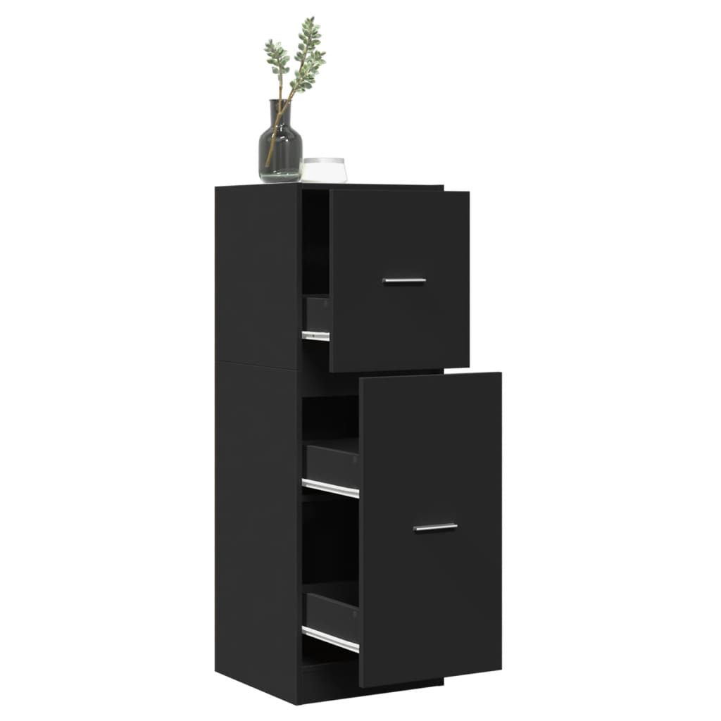Apotekskap Svart 40X41X118 Cm Konstruert Tre