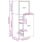 Apotekskap Røkt Eik 40X41X118 Cm Konstruert Tre