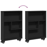 Smal Oppbevaringsvogn Svart 48X13X68 Cm Konstruert Tre