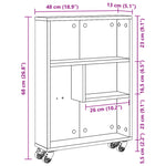 Smal Oppbevaringsvogn Svart 48X13X68 Cm Konstruert Tre
