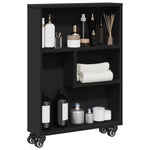 Smal Oppbevaringsvogn Svart 48X13X68 Cm Konstruert Tre