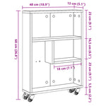 Smal Oppbevaringsvogn Sonoma Eik 48X13X68 Cm Konstruert Tre