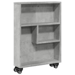 Smal Oppbevaringsvogn Betonggrå 48X13X68 Cm Konstruert Tre