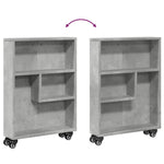 Smal Oppbevaringsvogn Betonggrå 48X13X68 Cm Konstruert Tre