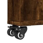 Smal Oppbevaringsvogn Røkt Eik 48X13X68 Cm Konstruert Tre