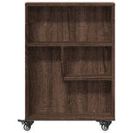 Smal Oppbevaringsvogn Brun Eik 48X13X68 Cm Konstruert Tre