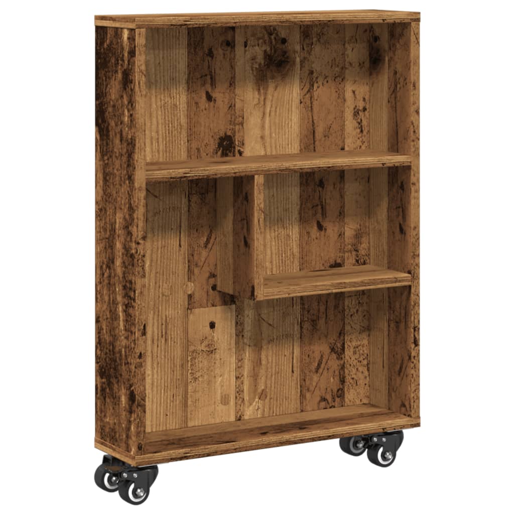 Smal Oppbevaringsvogn Gammelt Tre 48X13X68 Cm Konstruert Tre