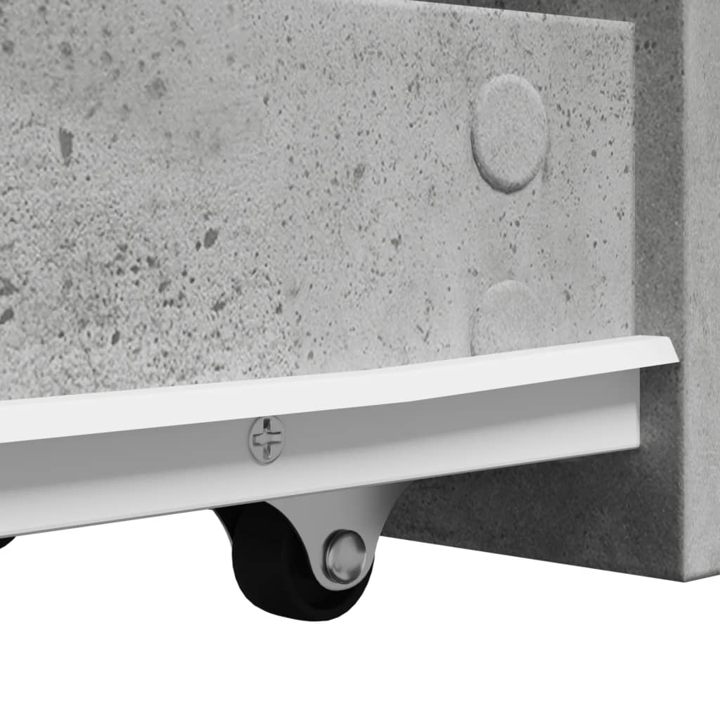 Smalt Baderomsskap Med Hjul Betonggrå Konstruert Tre