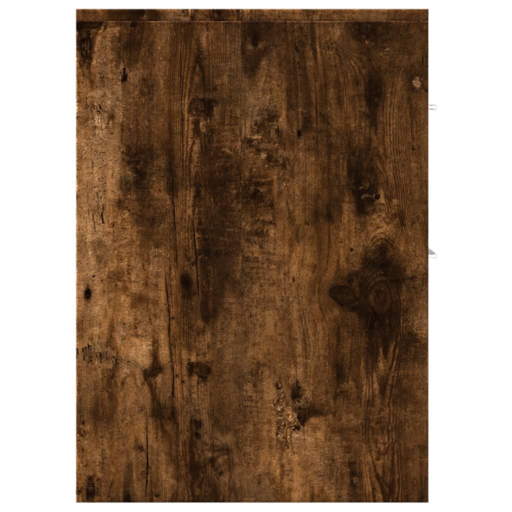 Smalt Baderomsskap Med Hjul Røkt Eik Konstruert Tre