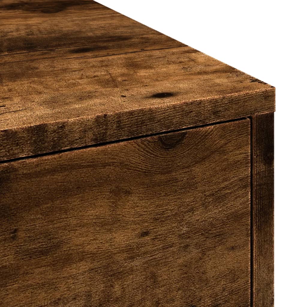 Smalt Baderomsskap Med Hjul Røkt Eik Konstruert Tre