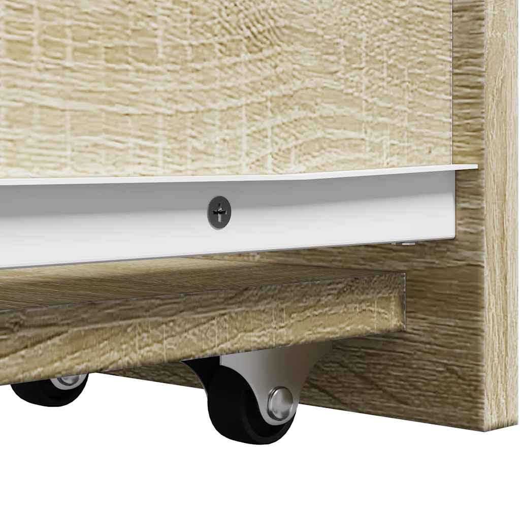 Baderomsskap Med Hjul Sonoma Eik Konstruert Tre