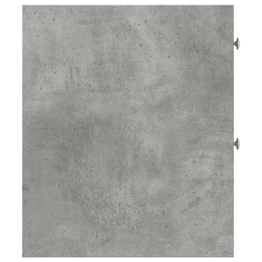 Smalt Baderomsskap Med Hjul Betonggrå Konstruert Tre