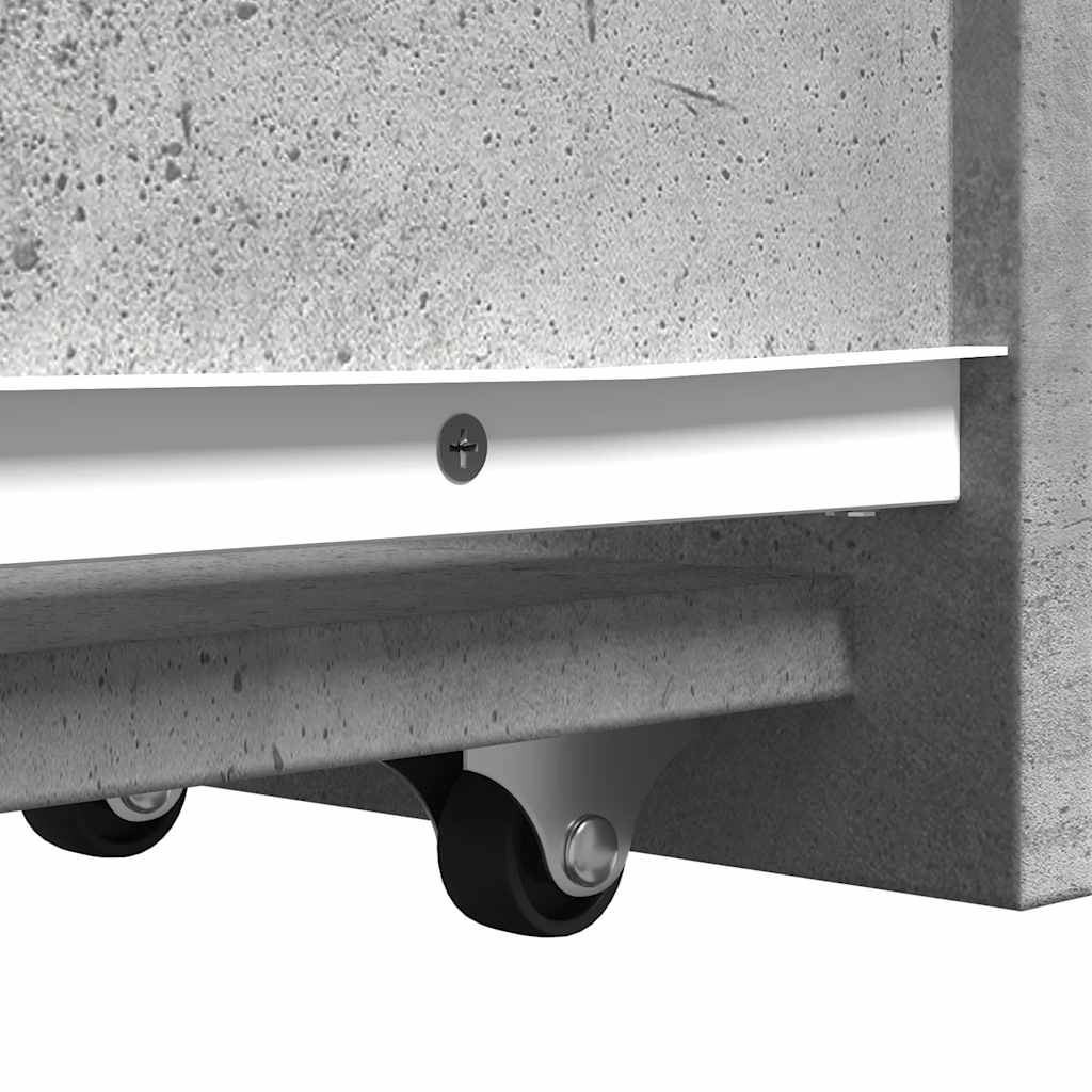 Smalt Baderomsskap Med Hjul Betonggrå Konstruert Tre