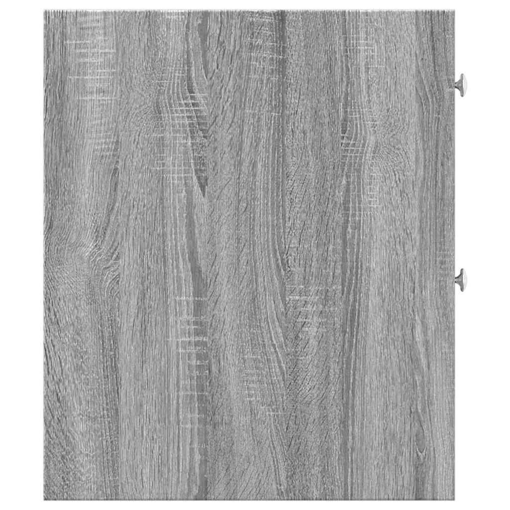 Smalt Baderomsskap Med Hjul Grå Sonoma Konstruert Tre