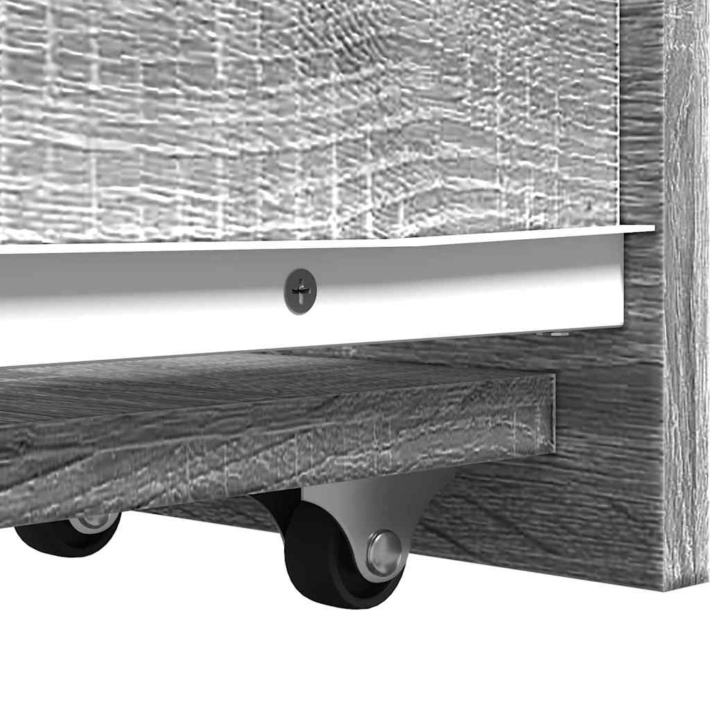 Smalt Baderomsskap Med Hjul Grå Sonoma Konstruert Tre