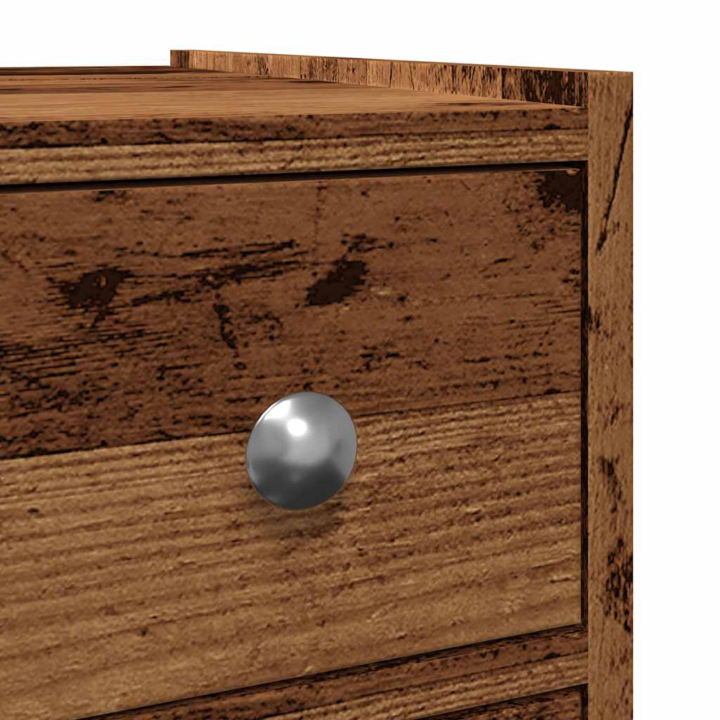 Smalt Baderomsskap Med Hjul Gammelt Tre Konstruert Tre