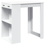 Barbord Hvit 102X70X103,5 Cm Konstruert Tre