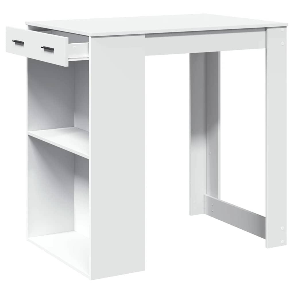 Barbord Hvit 102X70X103,5 Cm Konstruert Tre