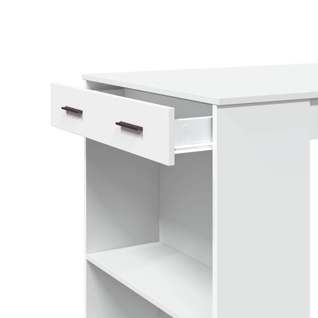 Barbord Hvit 102X70X103,5 Cm Konstruert Tre