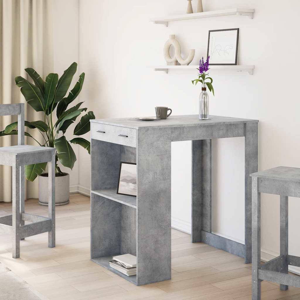 Barbord Betonggrå 102X70X103,5 Cm Konstruert Tre