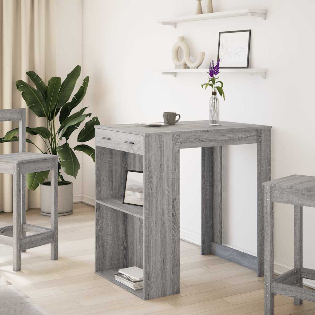 Barbord Grå Sonoma Eik 102X70X103,5 Cm Konstruert Tre
